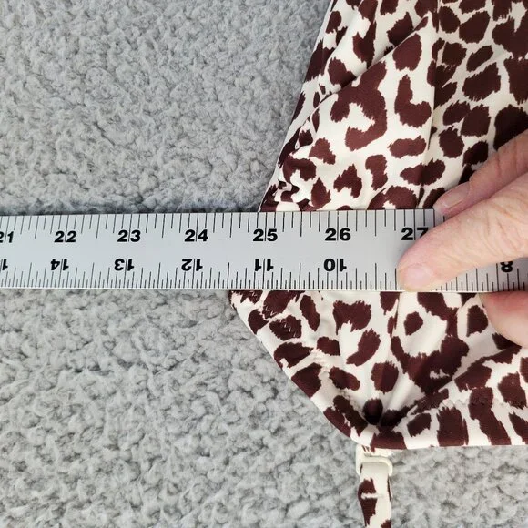 J. Crew Ruched Bandeau One-Piece Swimsuit Leopard Print Size 0 New - Picture 4 of 11